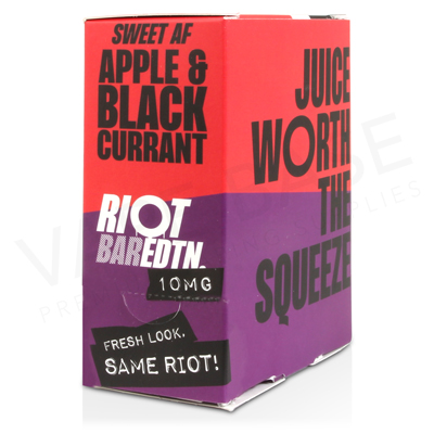 Apple & Blackcurrant Nic Salt E-Liquid by Riot Bar Edition