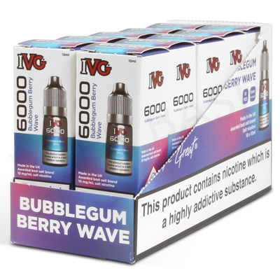 Bubblegum Berry Wave Nic Salt E-Liquid by IVG 6000 Salts