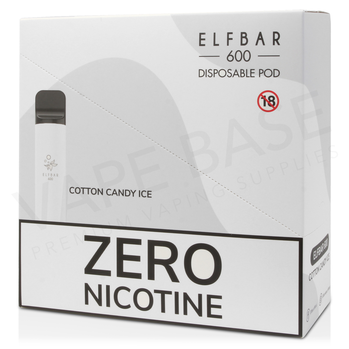 Cotton Candy Ice Elf Bar Disposable Vape ZERO Nicotine Elf Bar ZERO
