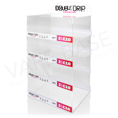 Double Drip Counter Display Unit - Clear