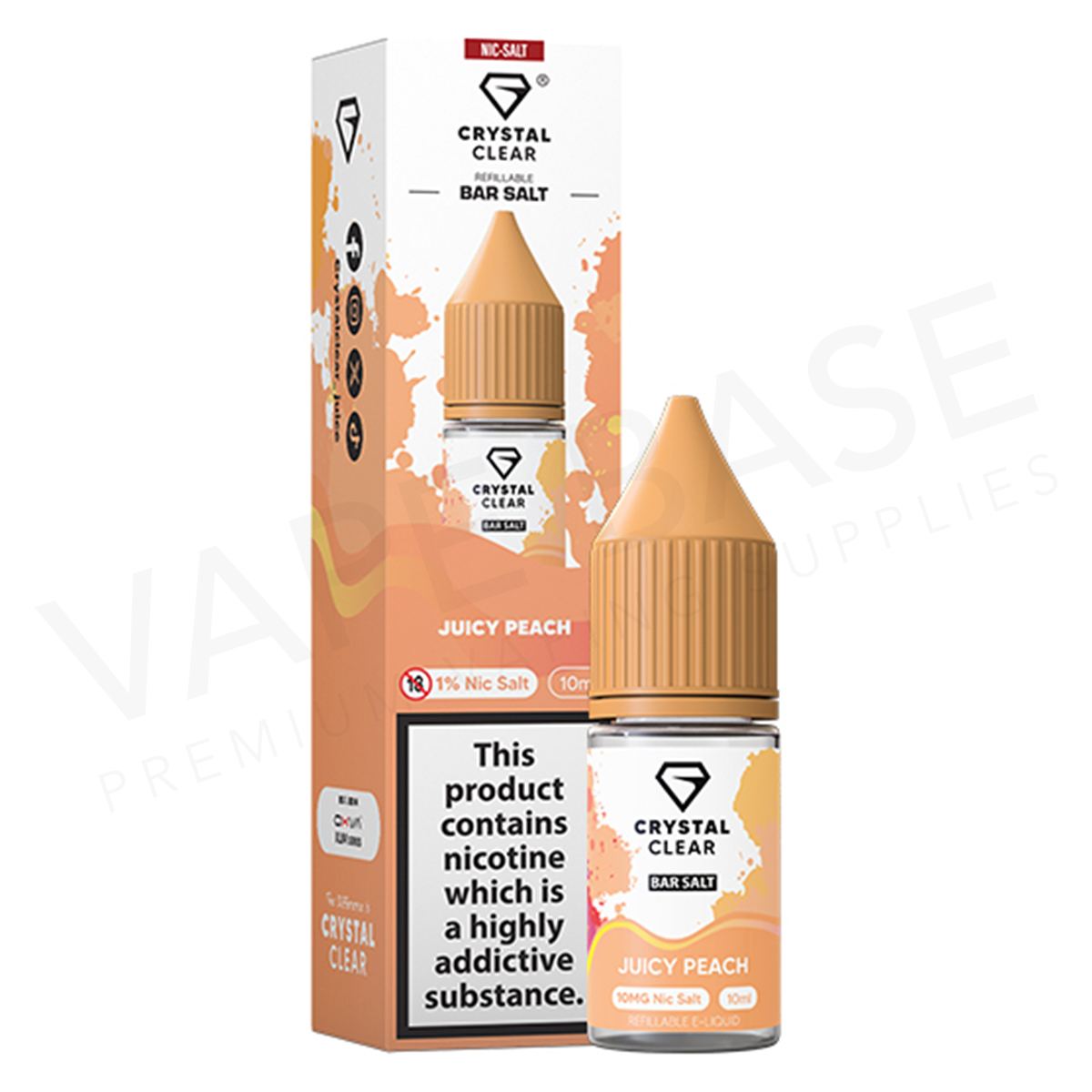 Juicy Peach Nic Salt E-Liquid by Crystal Clear