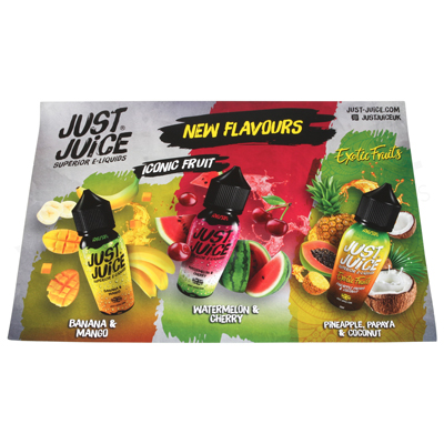 Just Juice A5 Flyer - New Flavours