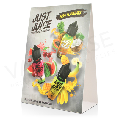 Just Juice Tent Card - New Flavours