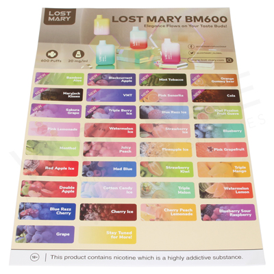 Lost Mary BM600 - A4 Flavour Menu
