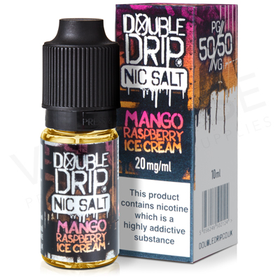 Mango Raspberry Ice Cream Nic Salt E-Liquid by Double Drip