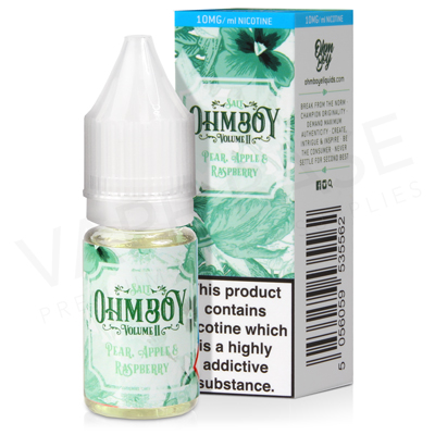 Pear, Apple and Raspberry E-Liquid by Ohm Boy Volume II Nic Salts