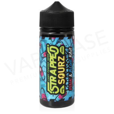 Pink & Blue Raz Shortfill E-Liquid by Strapped Sourz 100ml