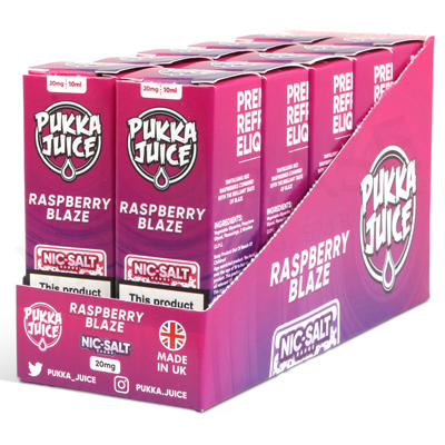 Raspberry Blaze Nic Salt E-Liquid by Pukka Juice