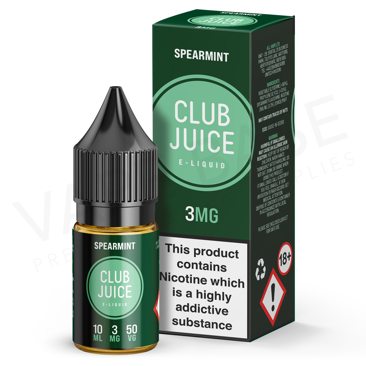 Spearmint E-Liquid by Club Juice 50/50