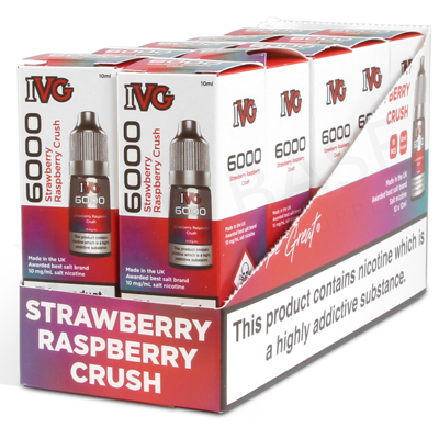 Strawberry Raspberry Crush Nic Salt E-Liquid by IVG 6000 Salts