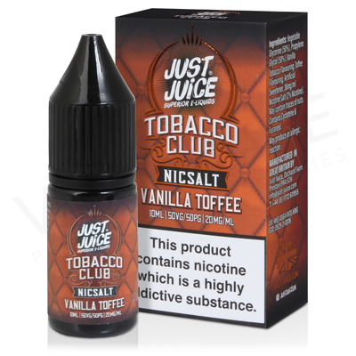 Vanilla Toffee Nic Salt E-Liquid by Just Juice Tobacco Club