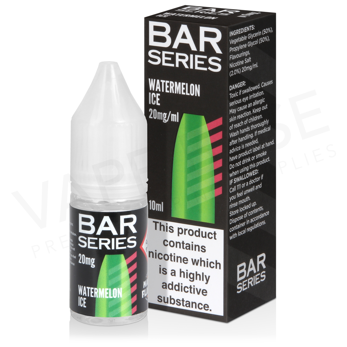 Watermelon Ice Nic Salt ELiquid by Bar Series Bar Series Nic Salts