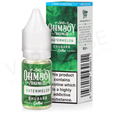 Watermelon Rhubarb Nic Salt E-Liquid by Ohm Boy Volume III