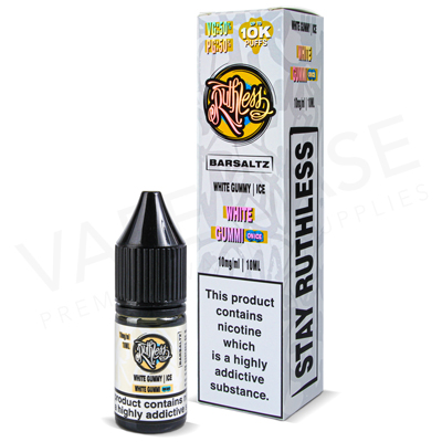 White Gummi On Ice Nic Salt E-Liquid by Ruthless Bar Saltz